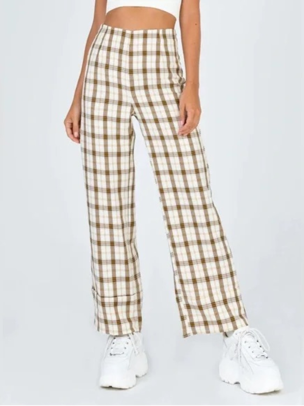 Princess Polly Euros pants in check print